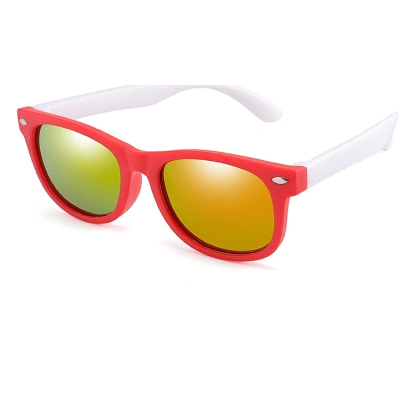 Óculos Infantil Colorido Loja Click Certo Branco e Vermelho Lente 