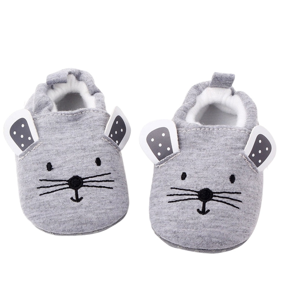 Pantufa Ratinho Loja Click Certo Cinza 0-6 Meses 11cm 