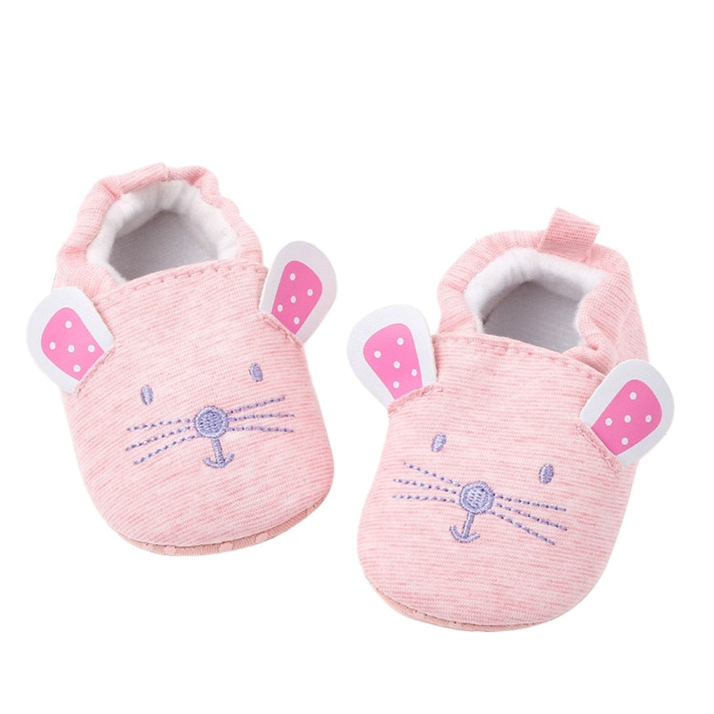 Pantufa Ratinho Loja Click Certo Rosa 0-6 Meses 11cm 