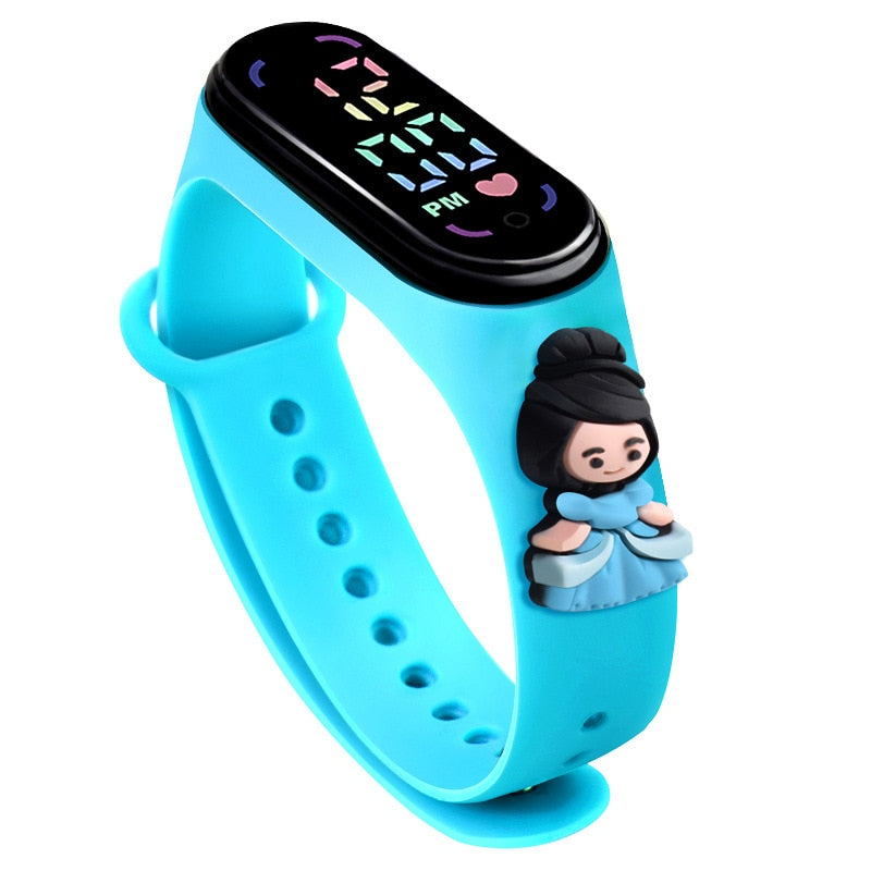 Relógio Eletrônico Infantil Princesas da Disney relogio Loja Click Certo Azul 