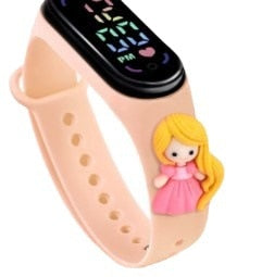 Relógio Eletrônico Infantil Princesas da Disney relogio Loja Click Certo Bege 