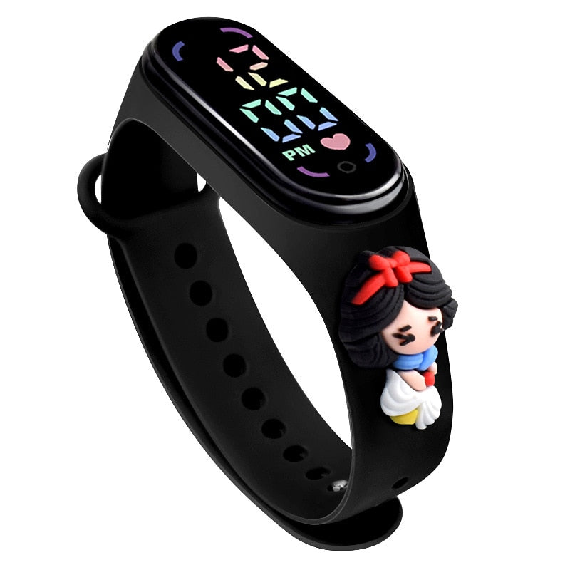 Relógio Eletrônico Infantil Princesas da Disney relogio Loja Click Certo Preto 