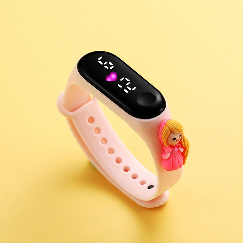 Relógio Eletrônico Infantil Princesas da Disney relogio Loja Click Certo Rosa Bebê 