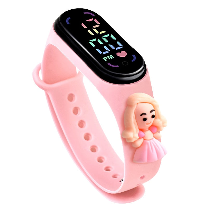 Relógio Eletrônico Infantil Princesas da Disney relogio Loja Click Certo Rosa Claro 