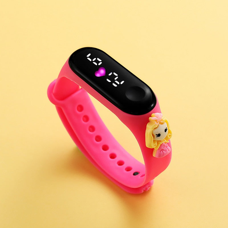 Relógio Eletrônico Infantil Princesas da Disney relogio Loja Click Certo Rosa Pink 