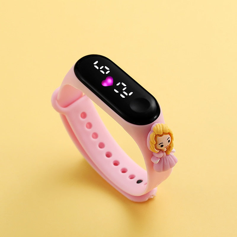 Relógio Eletrônico Infantil Princesas da Disney relogio Loja Click Certo Rosa Princesa 