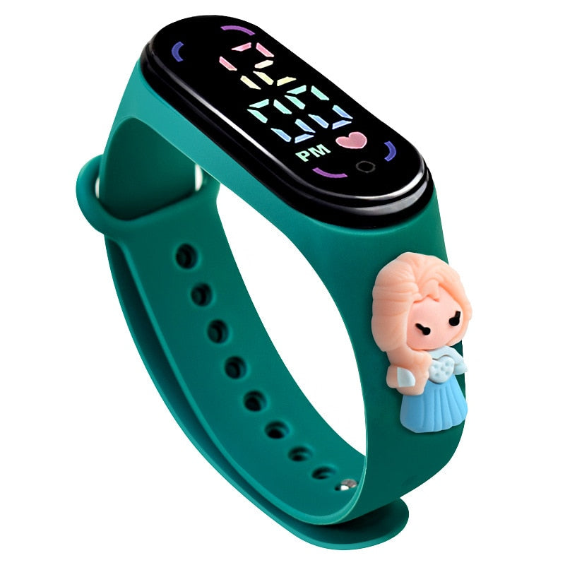 Relógio Eletrônico Infantil Princesas da Disney relogio Loja Click Certo Verde 