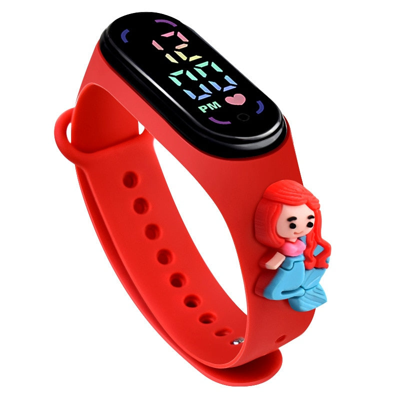 Relógio Eletrônico Infantil Princesas da Disney relogio Loja Click Certo Vermelho 