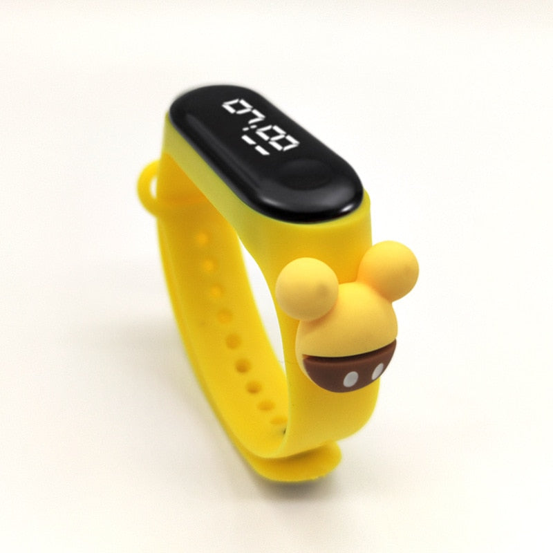 Relógio Eletrônico LED Infantil Disney relogio Loja Click Certo Amarelo Mickey 