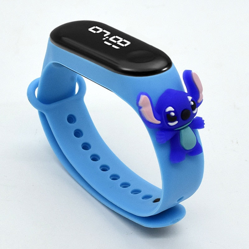 Relógio Eletrônico LED Infantil Disney relogio Loja Click Certo Azul Claro 