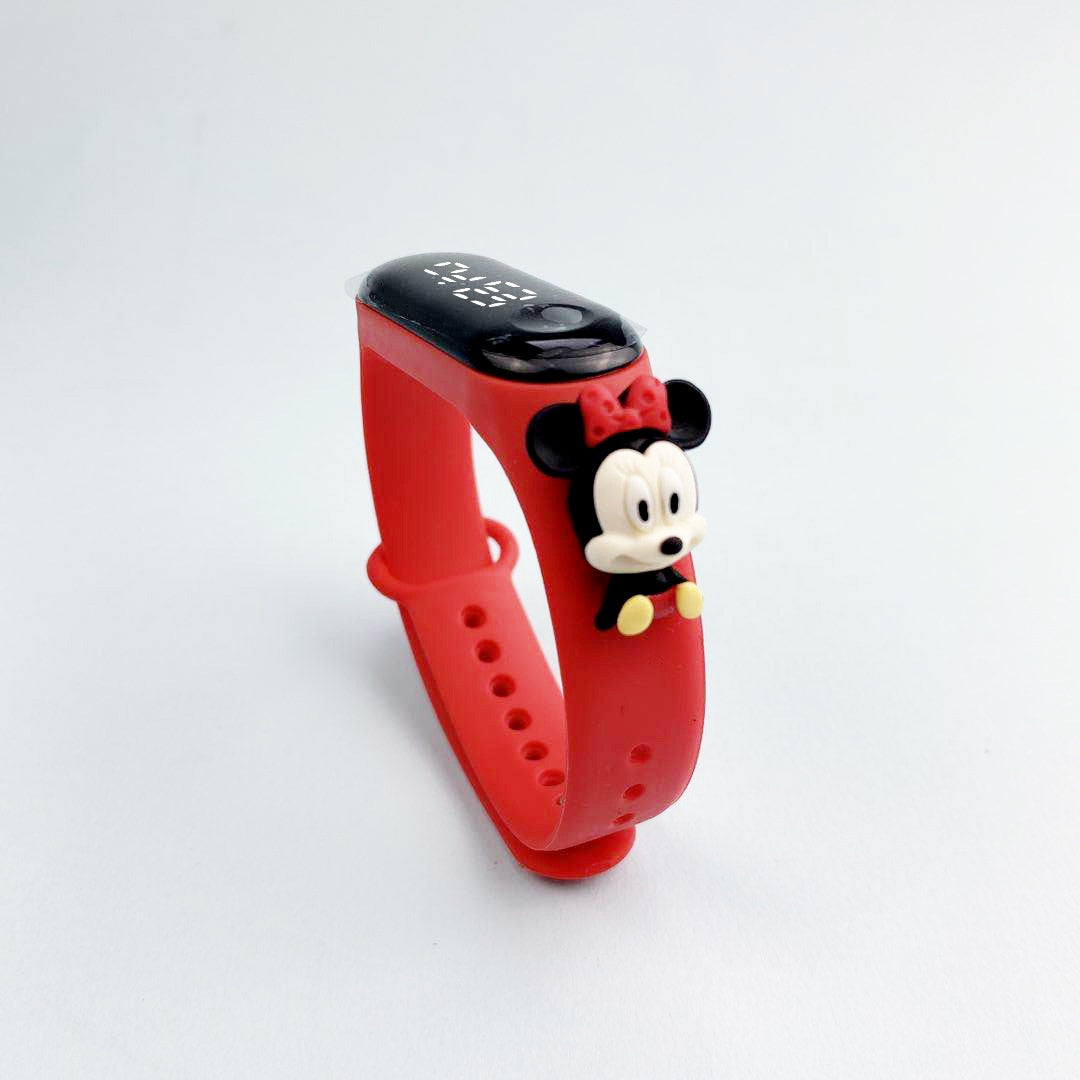 Relógio Eletrônico LED Infantil Disney relogio Loja Click Certo Vermelho Minnie 