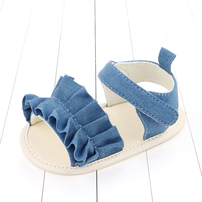 Sandália Estampas com Velcro Sandália Loja Click Certo Jeans 0-6 meses 11cm 
