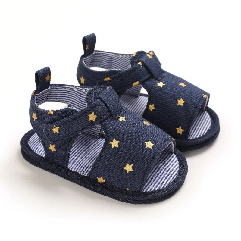 Sandália Estampas Detalhes Sandália Loja Click Certo Azul Marinho Estrelinhas 13-18 Meses - 13cm 