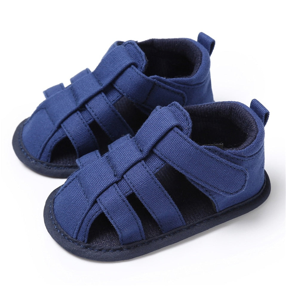 Sandália Tiras Sandália Loja Click Certo Jeans Azul 0-6 Meses - 11cm 