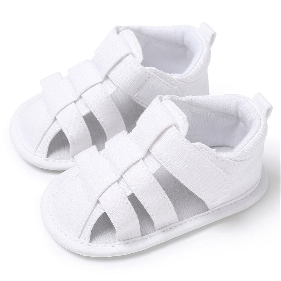 Sandália Tiras Sandália Loja Click Certo Jeans Branco 0-6 Meses - 11cm 