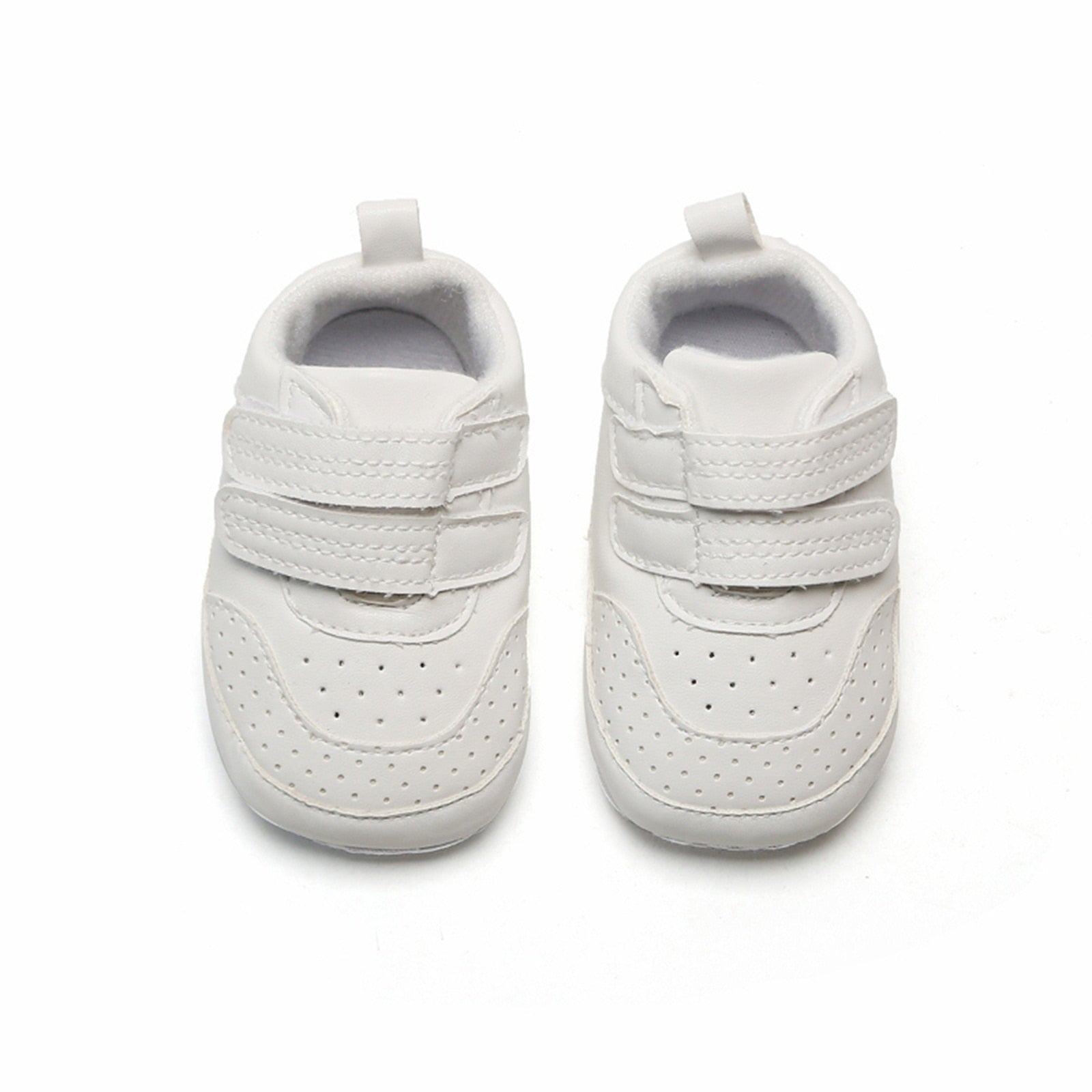 Sapatênis Branco Clássico Sapato Loja Click Certo Dois Fechos 0-6 Meses 11cm 