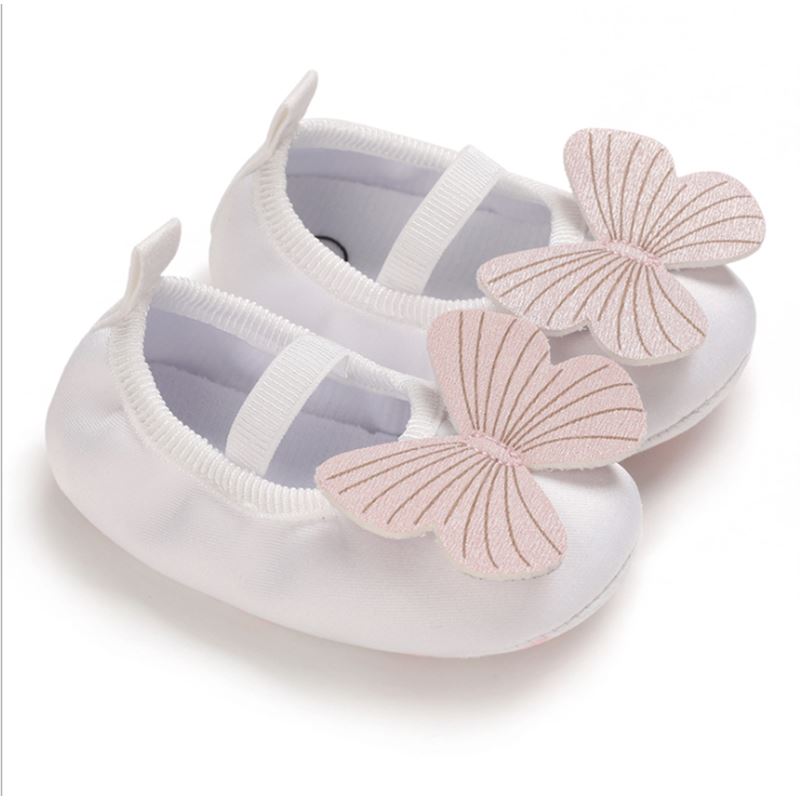 Sapatilha Infantil Borboleta sapatilha Loja Click Certo Branco 0-6 meses 