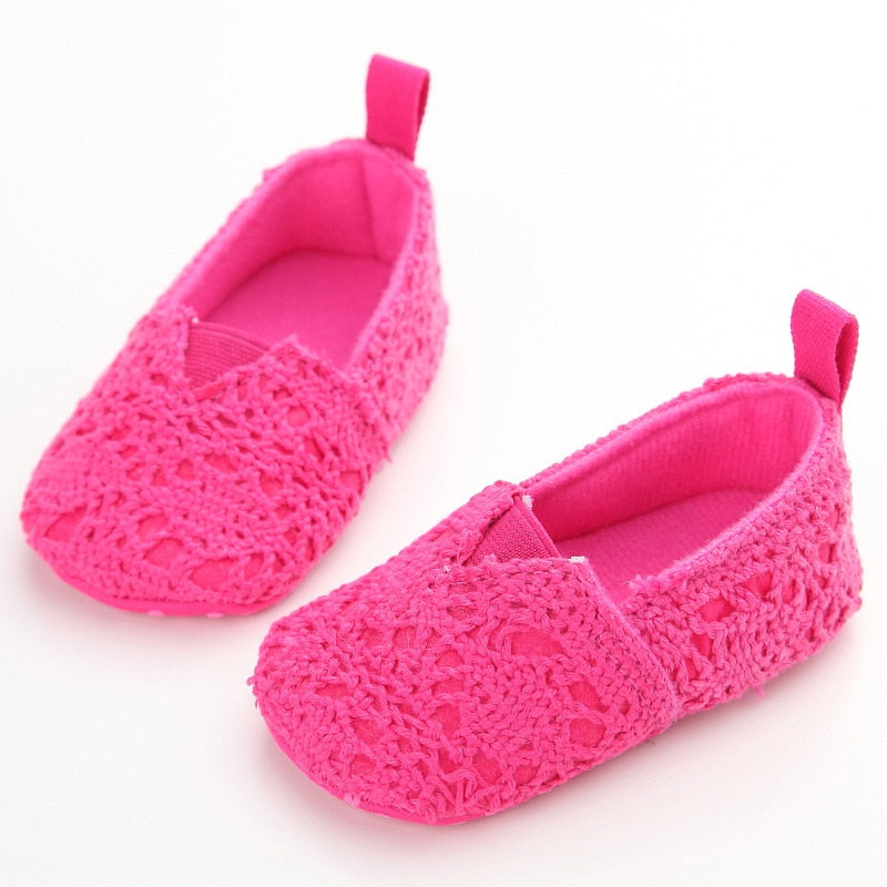 Sapatilha Linho sapatos Loja Click Certo Pink 0-6 Meses 11cm 