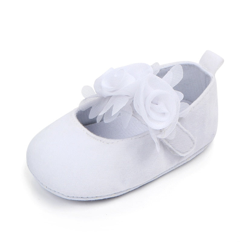 Sapatinho de Rosas sapatos Loja Click Certo Branco 0-6 Meses 11cm 