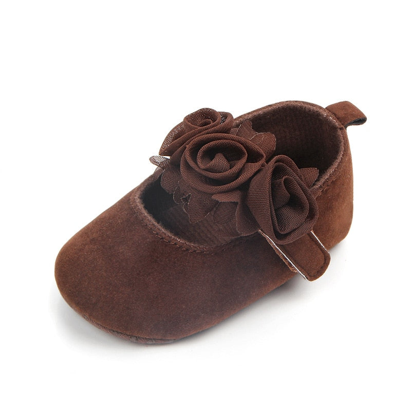 Sapatinho de Rosas sapatos Loja Click Certo Marrom 0-6 Meses 11cm 