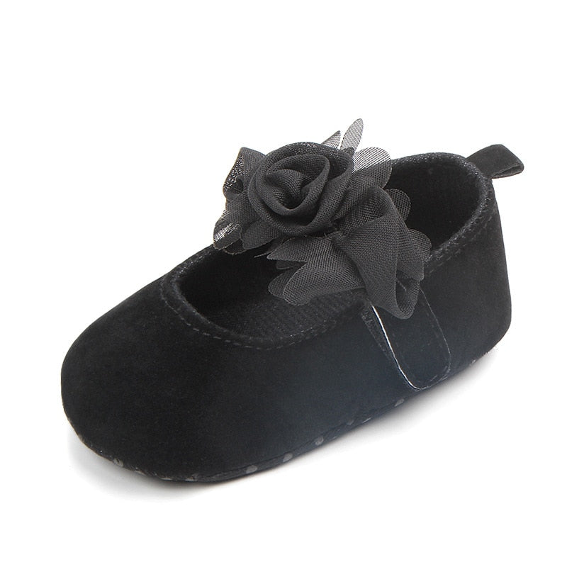 Sapatinho de Rosas sapatos Loja Click Certo Preto 0-6 Meses 11cm 