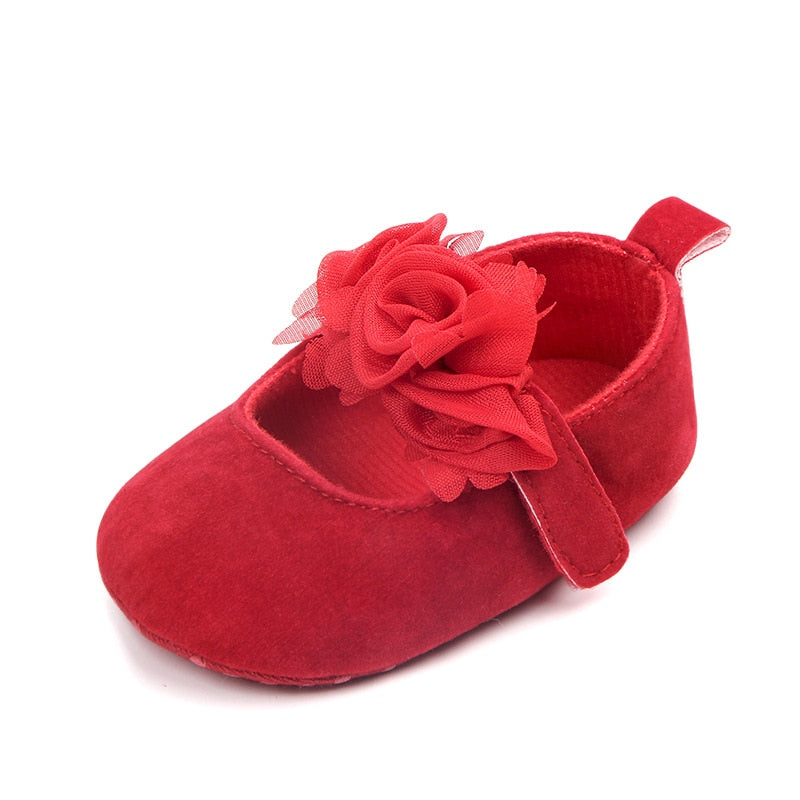 Sapatinho de Rosas sapatos Loja Click Certo Vermelho 0-6 Meses 11cm 