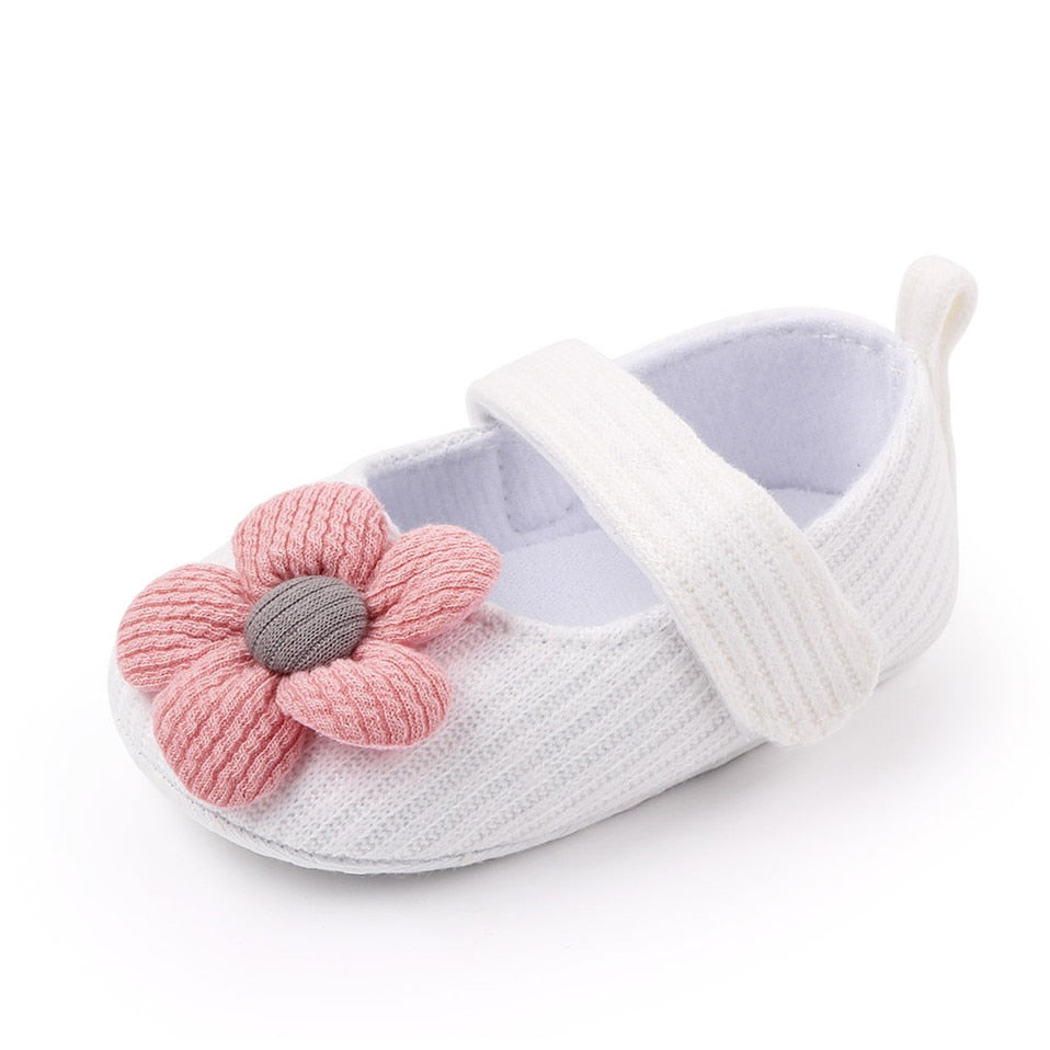 Sapatinho Flor sapatos Loja Click Certo Branco 0-6 meses 11cm 