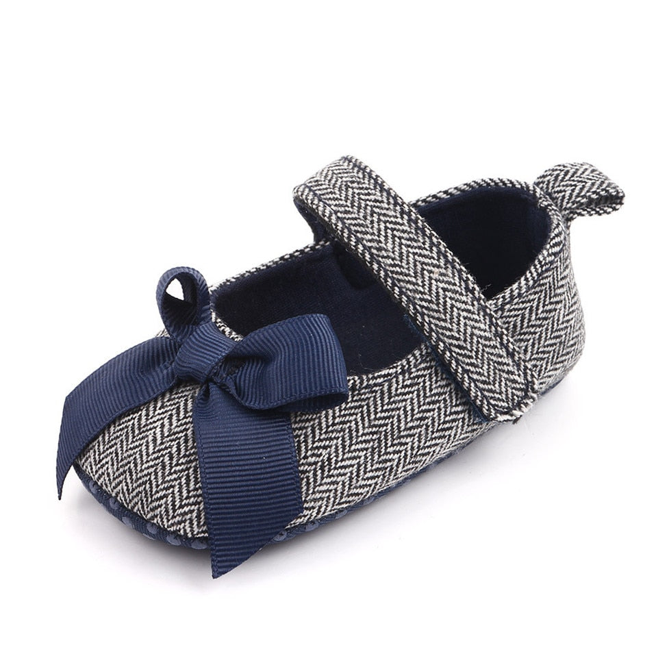 Sapatinho Inverno sapatos Loja Click Certo Laço Azul 0-6 meses 11cm 