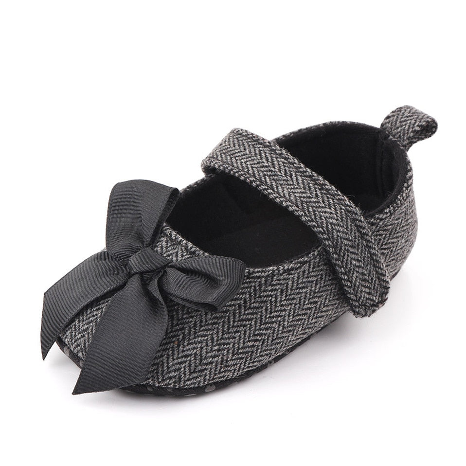 Sapatinho Inverno sapatos Loja Click Certo Laço Preto 0-6 meses 11cm 