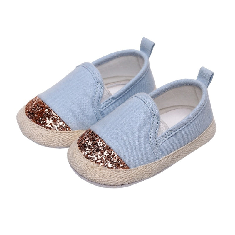 Sapato Chique com Brilho sapato Loja Click Certo Azul 0-6 meses 11cm 