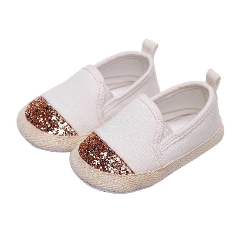 Sapato Chique com Brilho sapato Loja Click Certo Branco 0-6 meses 11cm 