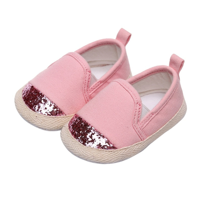 Sapato Chique com Brilho sapato Loja Click Certo Rosa 0-6 meses 11cm 