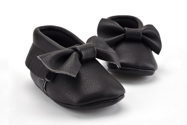 Sapato Laço sapatinho Loja Click Certo Preto 0-6 meses 11cm 