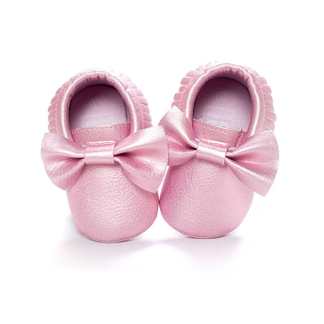 Sapato Laço sapatinho Loja Click Certo Rosa 0-6 meses 11cm 
