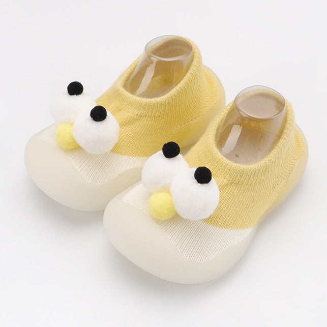 Sapato Meia Infantil Olhinhos meia Loja Click Certo Amarelo 0-6 Meses 11.5cm 