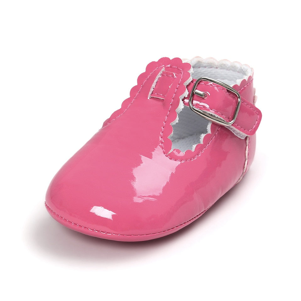 Sapato Verniz Coloridos sapatos Loja Click Certo Pink 0-6 Meses 11cm 