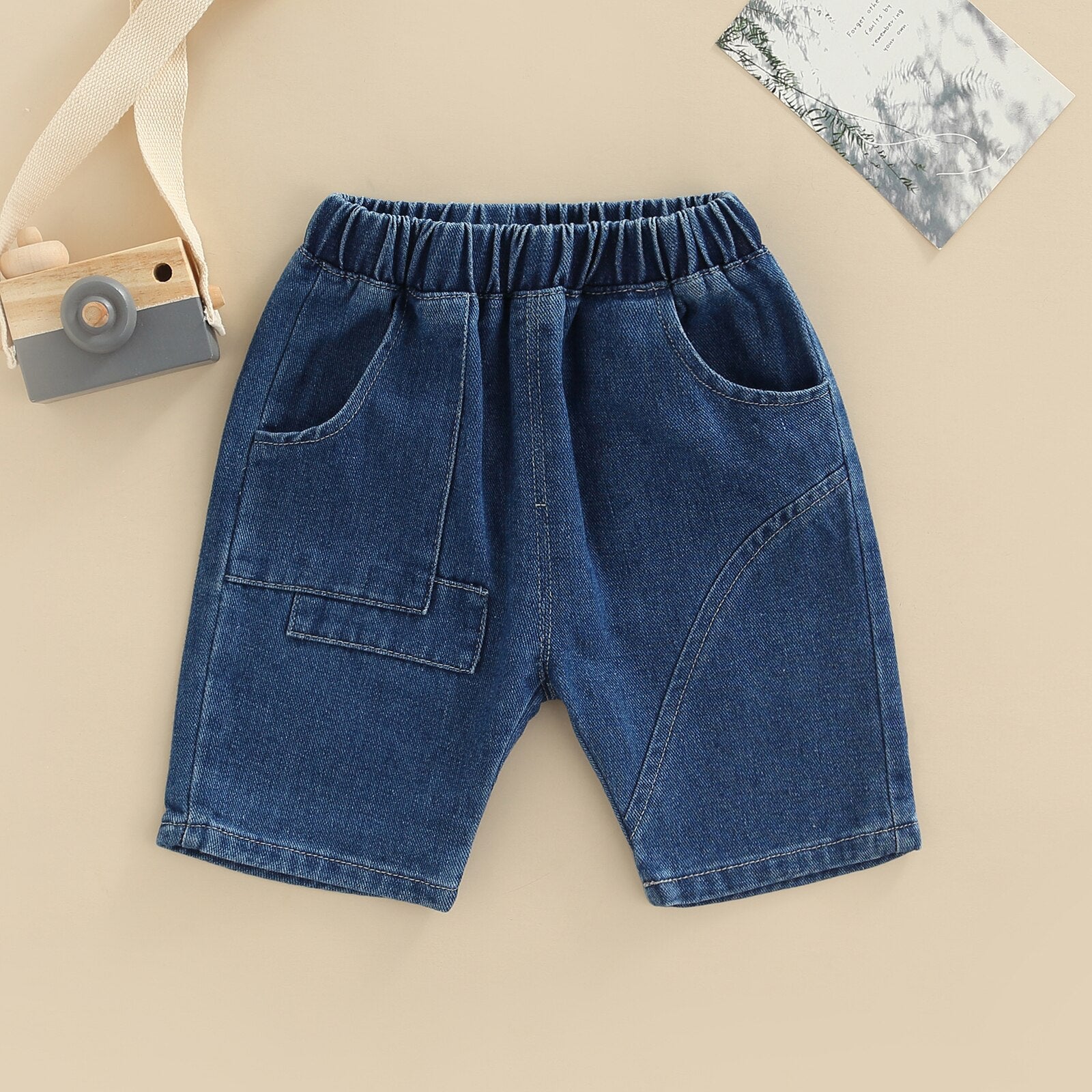 Shorts Infantil Masculino Jeans Bolsos shorts Loja Click Certo Jeans 18-24 meses 