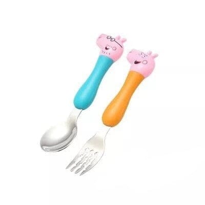 Talher Infantil Peppa Pig Loja Click Certo 2 Peças (Verde e Laranja) 