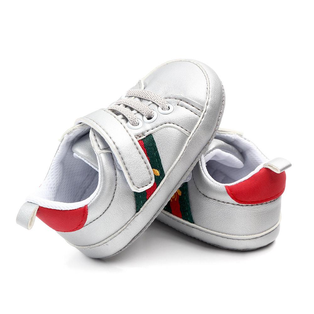 Tênis Velcro e Cadarço Cuchii sapatos Loja Click Certo Prata 0-6 Meses 11cm 
