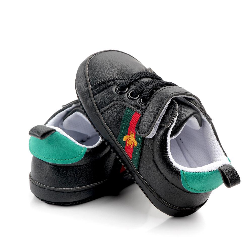 Tênis Velcro e Cadarço Cuchii sapatos Loja Click Certo Preto 0-6 Meses 11cm 