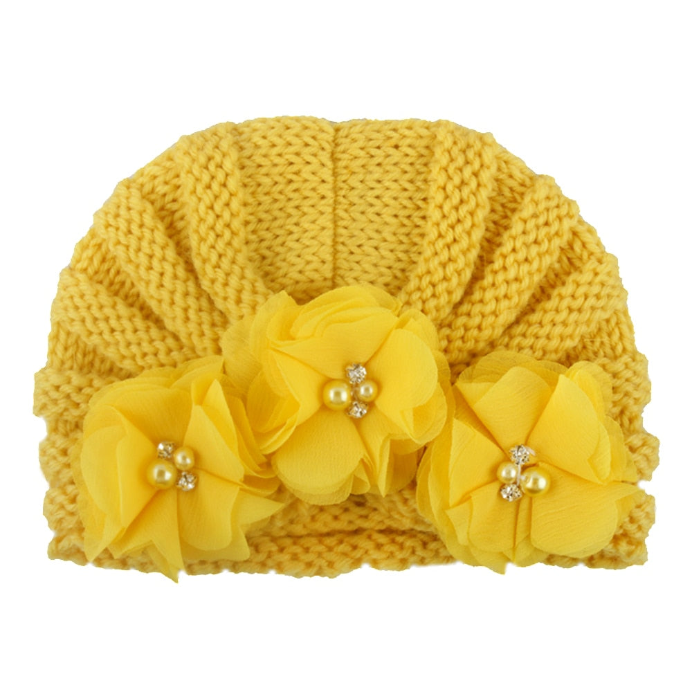 Turbante com Flores Turbante Loja Click Certo Amarelo 