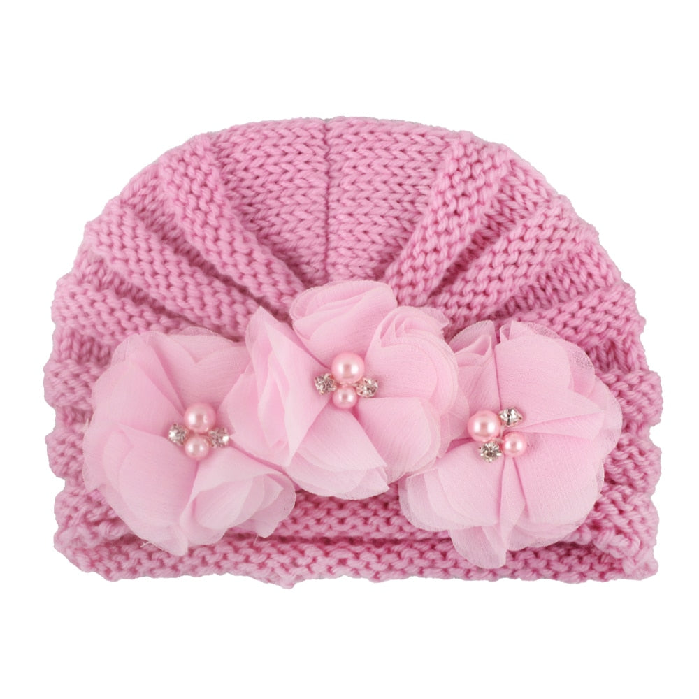 Turbante com Flores Turbante Loja Click Certo Rosa 