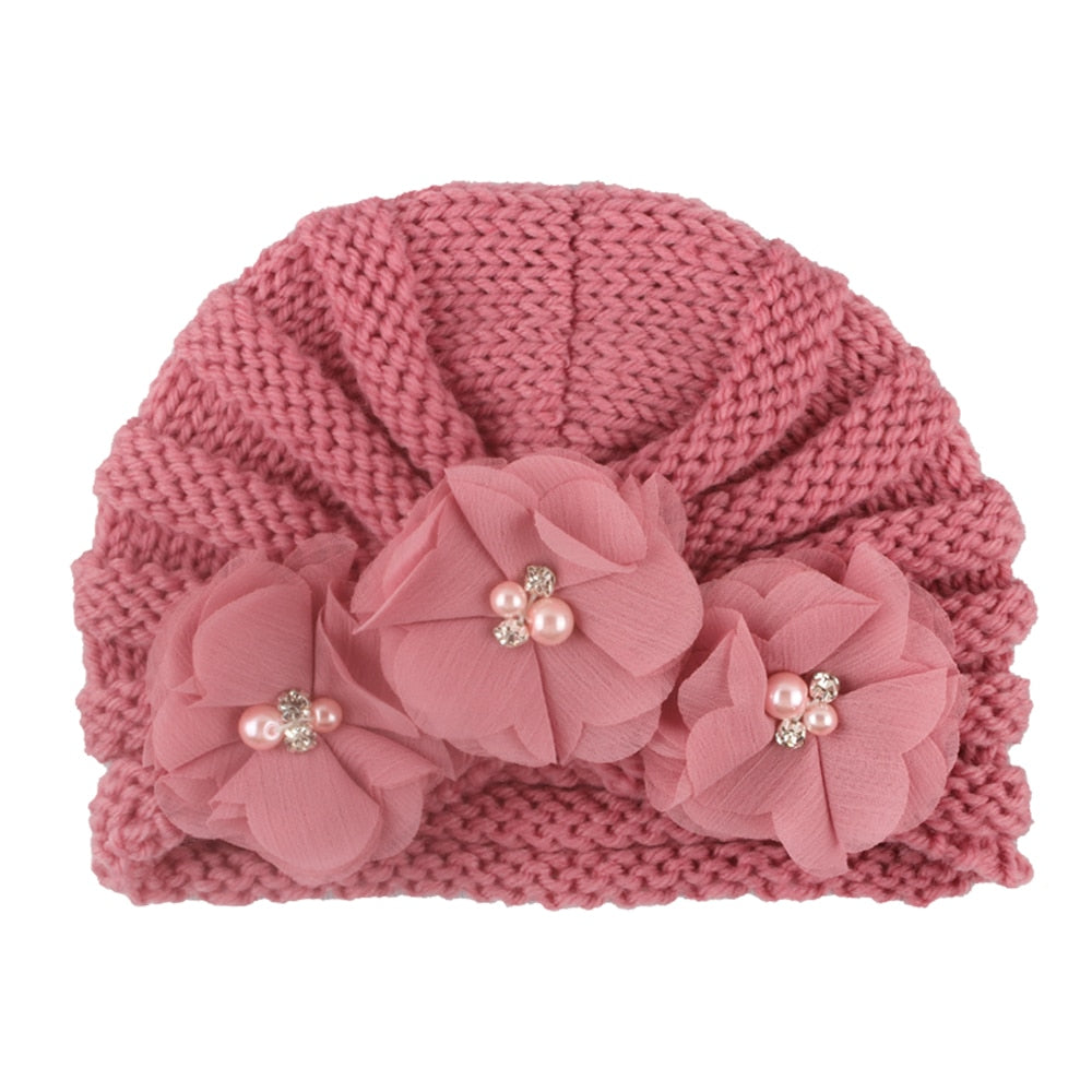 Turbante com Flores Turbante Loja Click Certo Rosa Queimado 