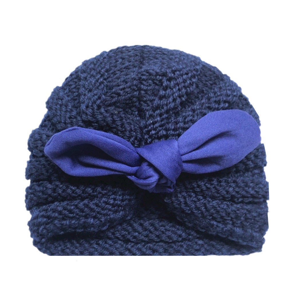 Turbante de Lã com Laço Turbante Loja Click Certo Azul 