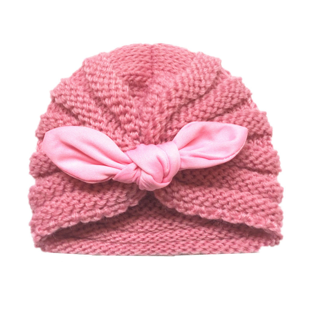 Turbante de Lã com Laço Turbante Loja Click Certo Rosa Queimado 