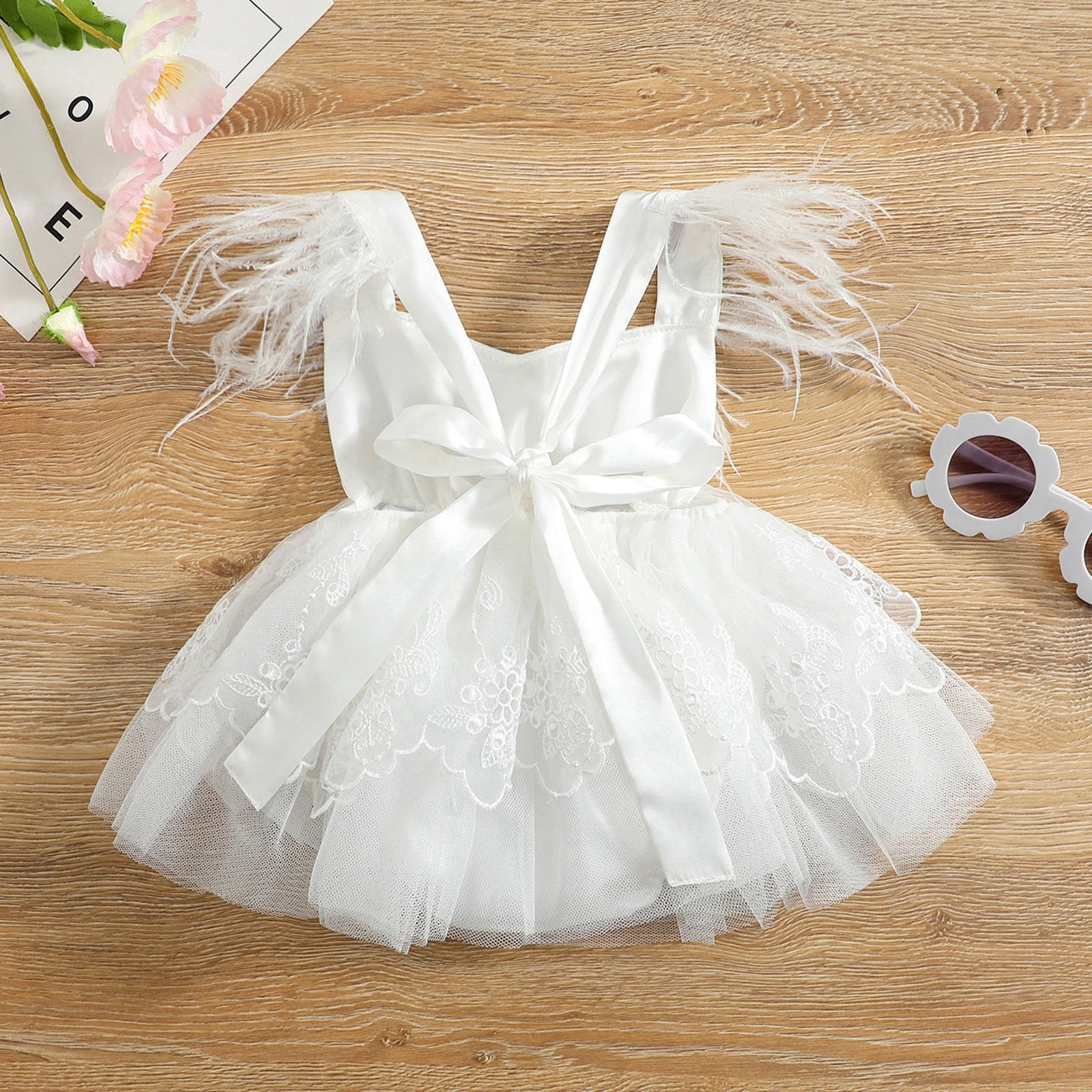 Vestido Body Infantil Bordado e Penas vestido Loja Click Certo 