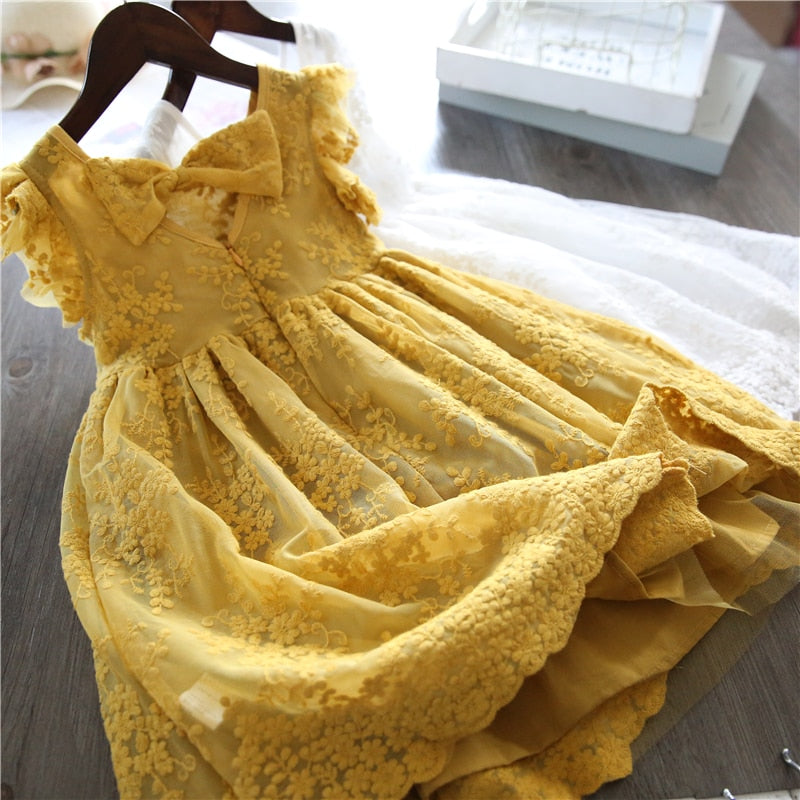 Vestido amarelo best sale de festa infantil