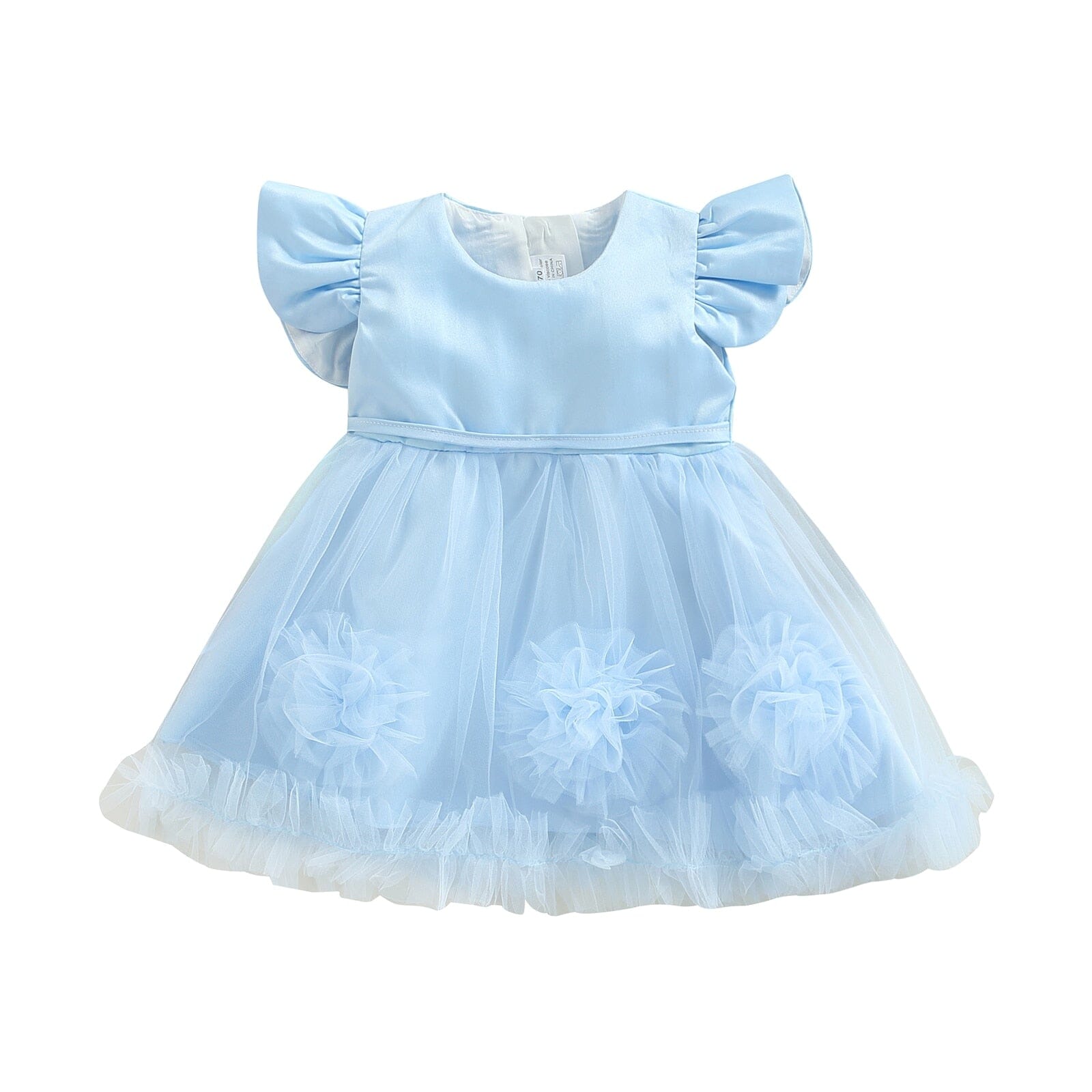 Vestido de Festa Infantil Cores Tule Loja Click Certo Azul 2-3 Anos 