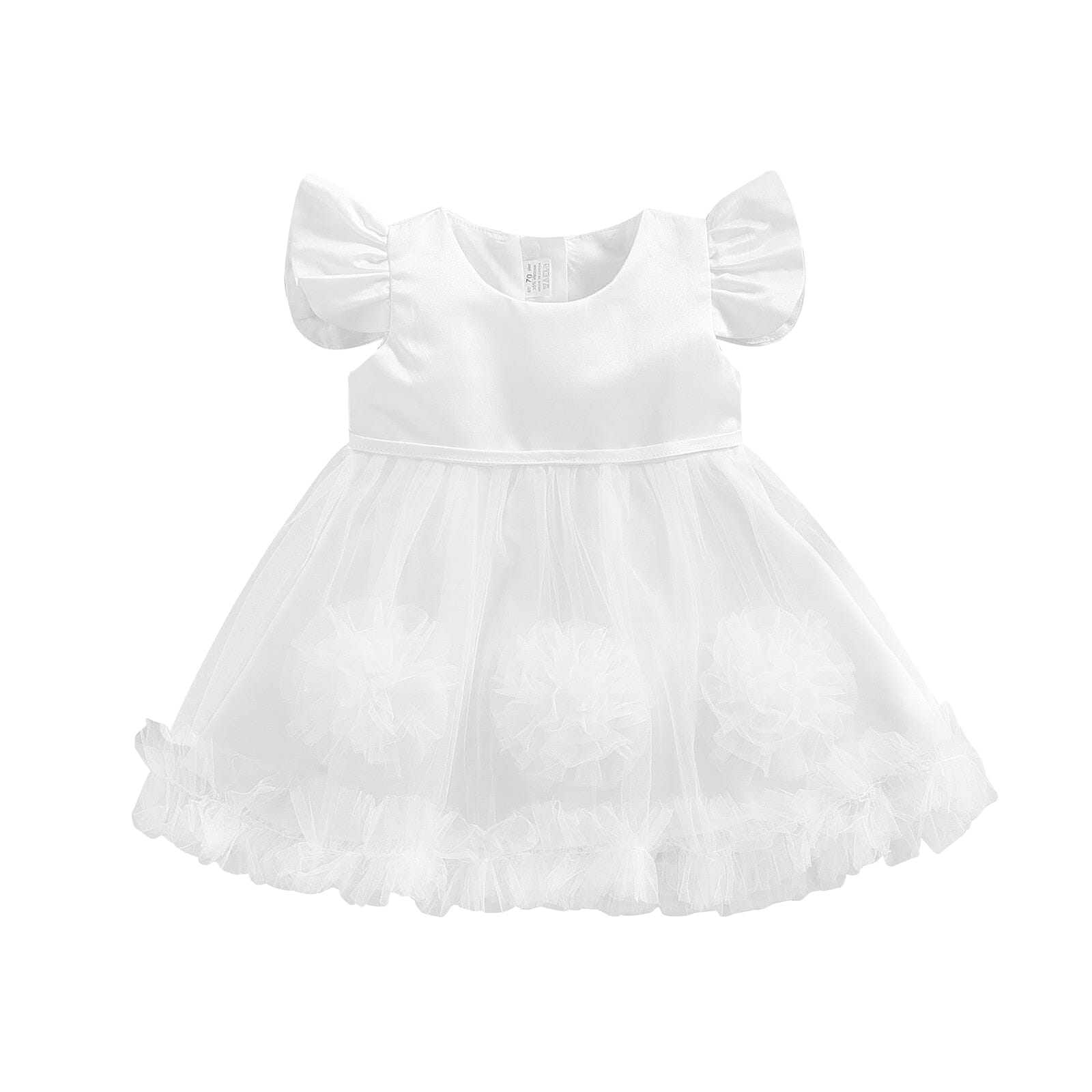 Vestido de Festa Infantil Cores Tule Loja Click Certo Branco 2-3 Anos 