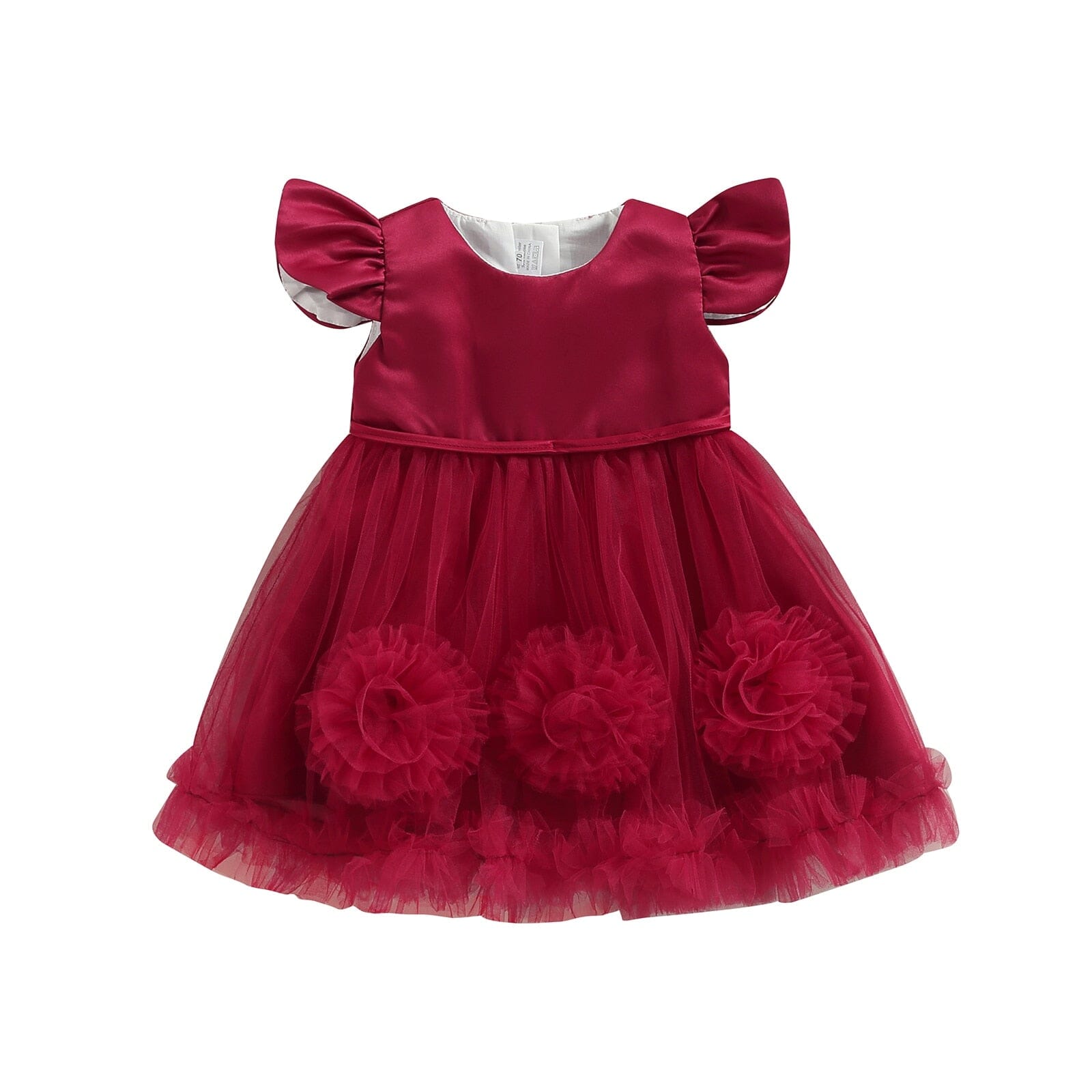 Vestido de Festa Infantil Cores Tule Loja Click Certo Vermelho 2-3 Anos 